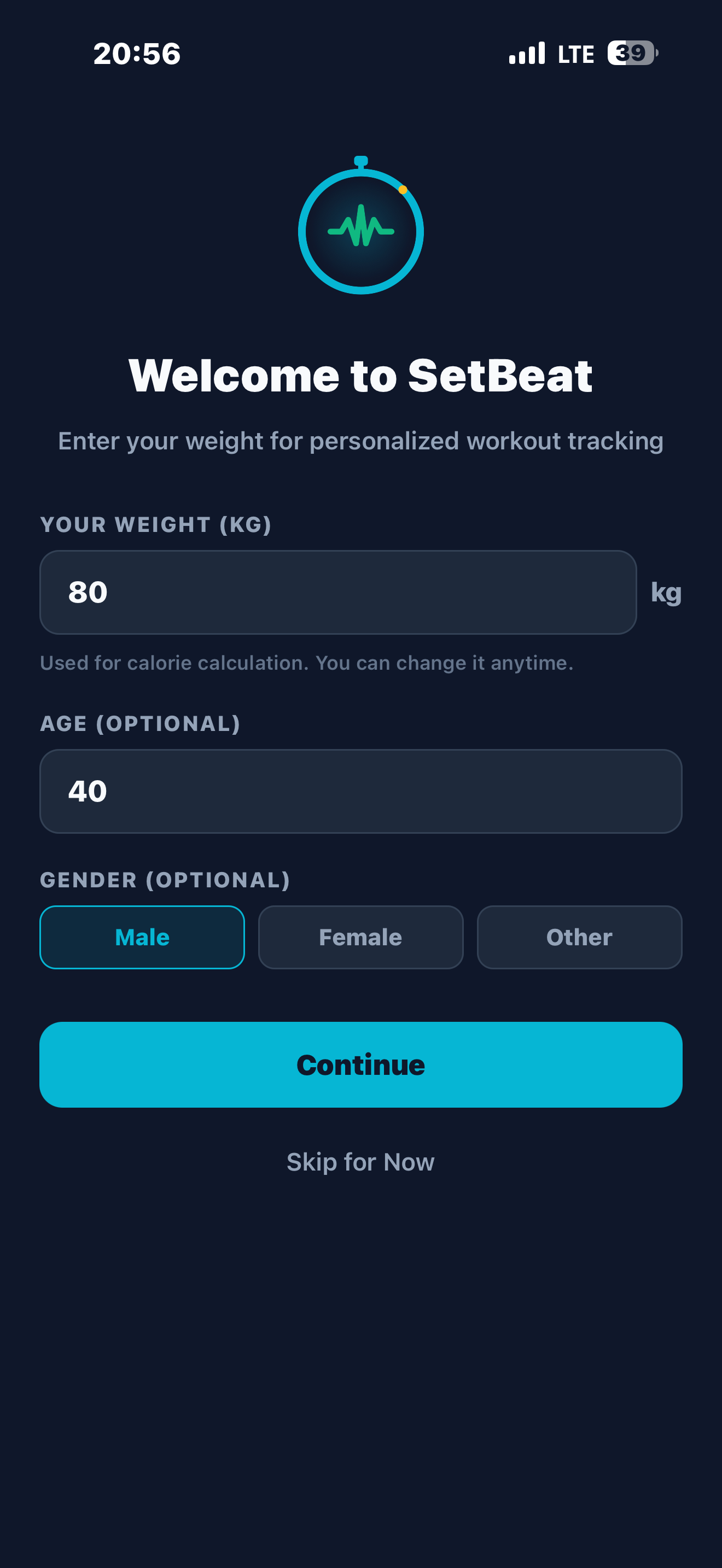 Personal calorie tracking